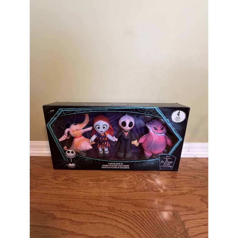 Disney Tim Burton's The Nightmare Before Christmas 4pc Plush Collector Set NEW